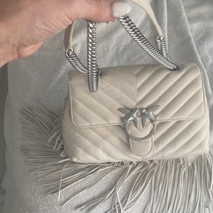 PINKO SINGLE FLAP BAG W/ FRINGE